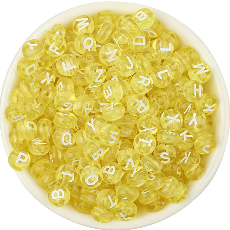 Wholesale 100PCS/Pack English Alphabet Acrylic Beads 7mm
